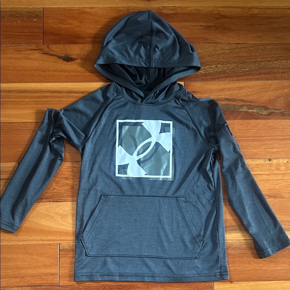 Kids Hooded Active Long-Sleeve Hoodie - Charcoal Gray